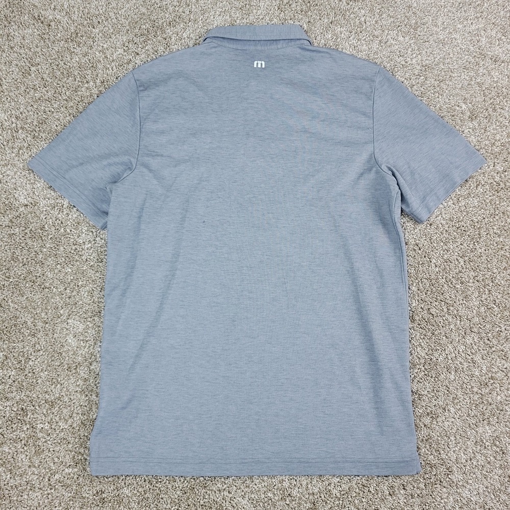 Travis Mathew Mens Medium Gray Texas State Flag Chest Stripe Performance Polo - Picture 3 of 6